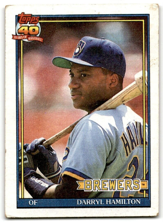 1991 Topps Darryl Hamilton Milwaukee Brewers #781