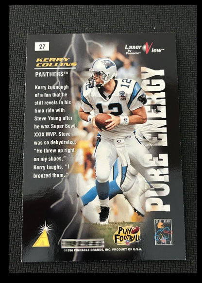 1996 Pinnacle Laser View Hologram Kerry Collins Carolina Panthers #27