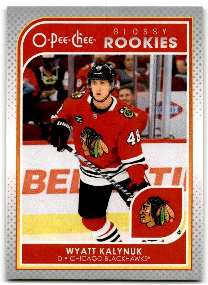 2021-22 O-Pee-Chee Glossy Rookies Wyatt Kalynuk Rookie Chicago Blackhawks #R-18