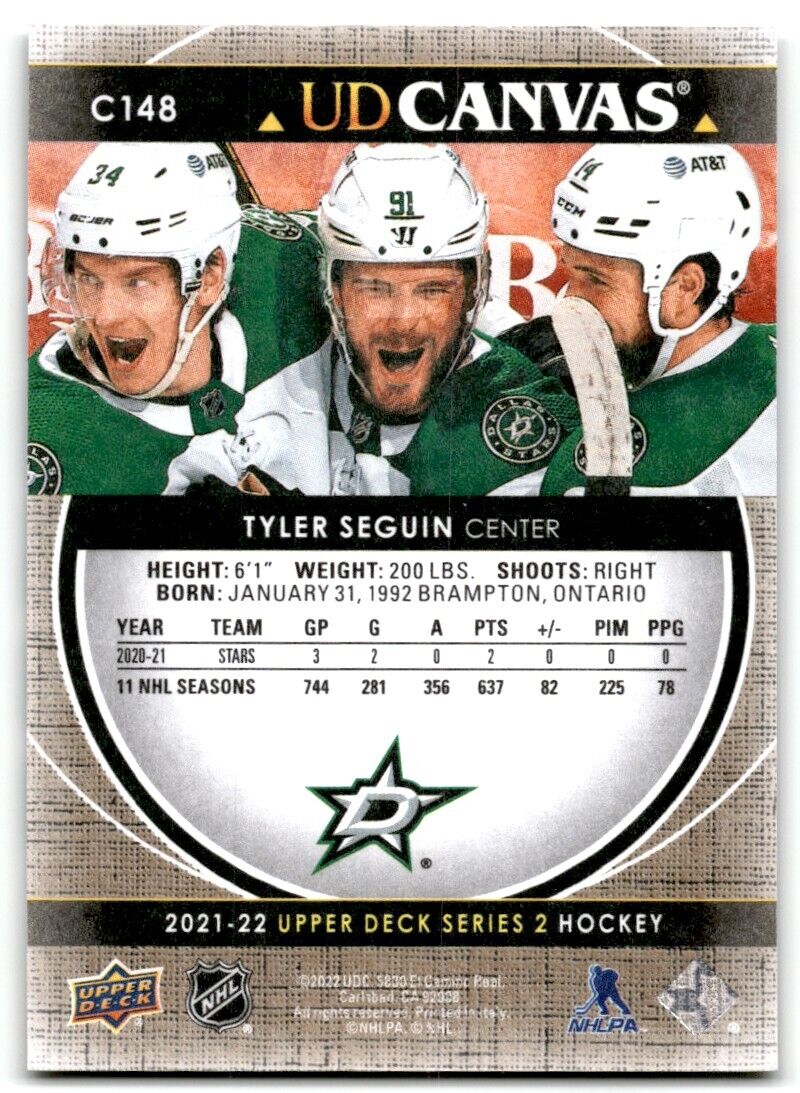 2021-22 Upper Deck UD Canvas Tyler Seguin Dallas Stars #C148