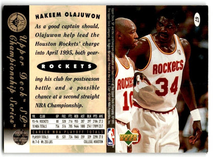 1995-96 SP Championship Series 1995 Hakeem Olajuwon Houston Rockets #67