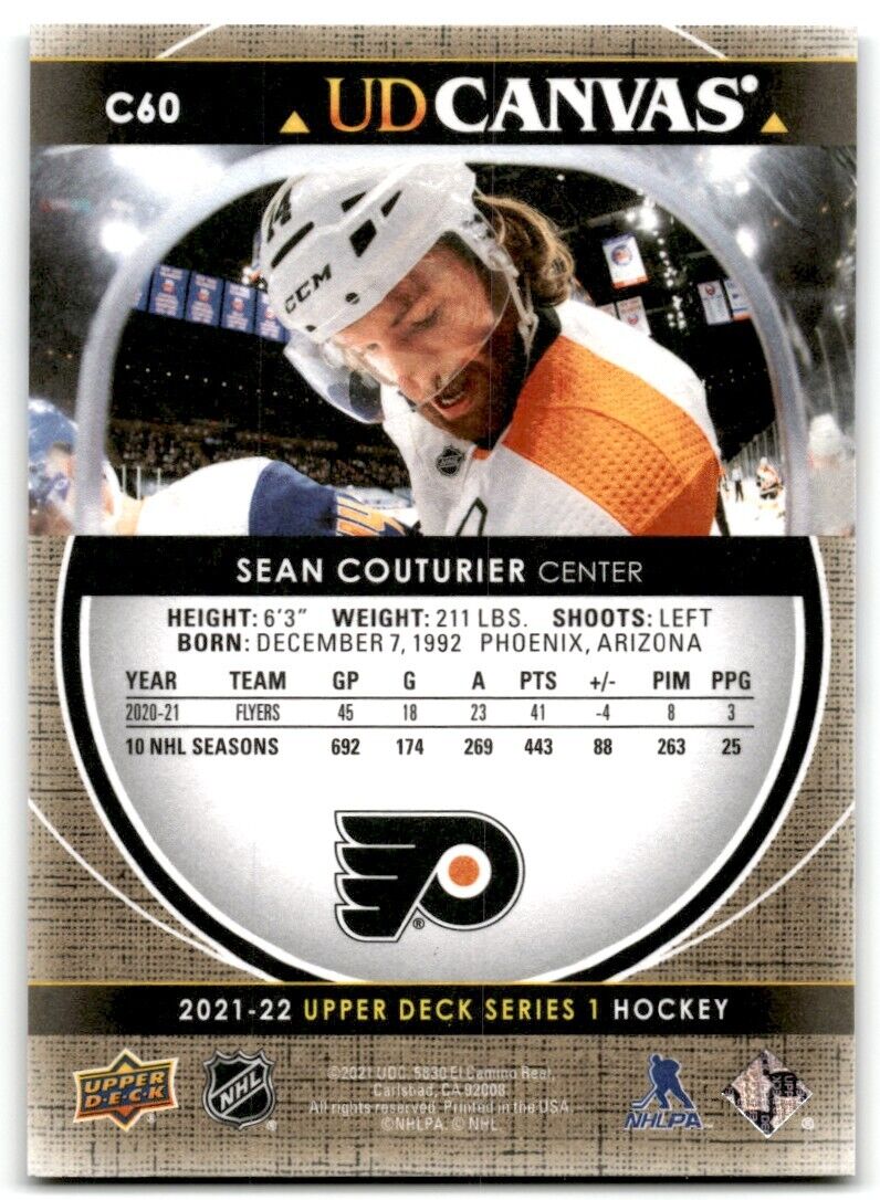 2021-22 Upper Deck UD Canvas Sean Couturier Philadelphia Flyers #C60