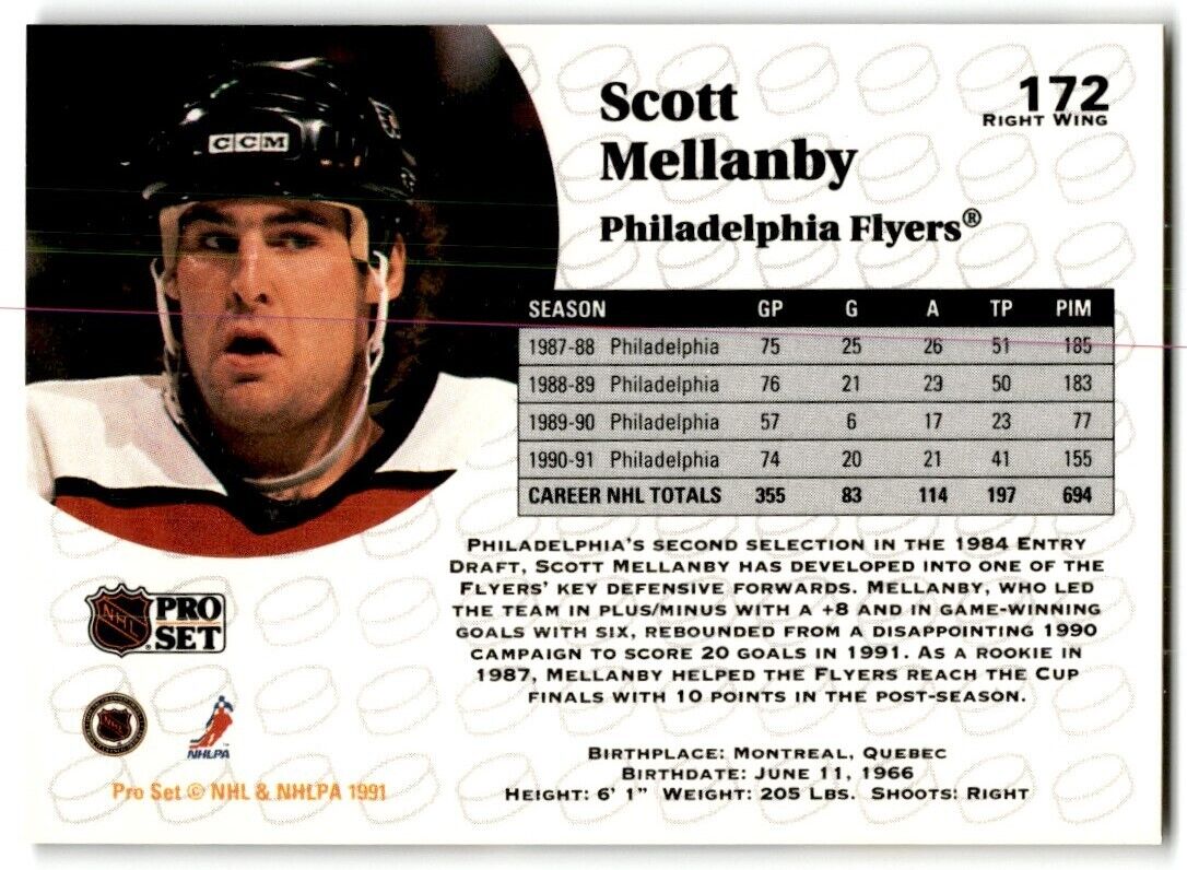 1991-92 Pro Set Scott Mellanby Edmonton Oilers #172