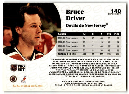 1991-92 Pro Set French Bruce Driver New Jersey Devils #140