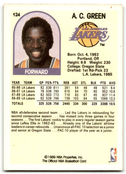 1989-90 Hoops A.C. Green Los Angeles Lakers #124