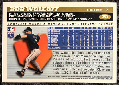 1996 Topps Bob Wolcott Seattle Mariners #353