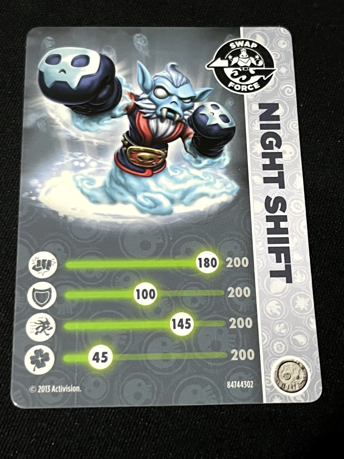 Activision Skylanders Swap Force Trading Card Night Shift