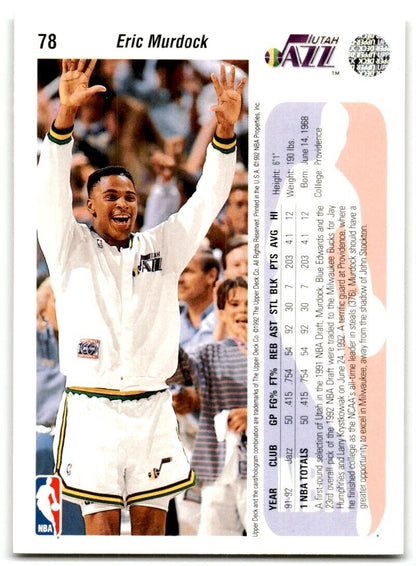 1992-93 Upper Deck Eric Murdock Milwaukee Bucks #78