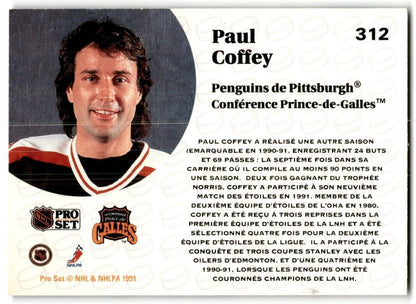 1991-92 Pro Set Paul Coffey Pittsburgh Penguins #312