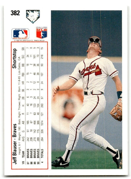 1991 Upper Deck Jeff Blauser Atlanta Braves #382