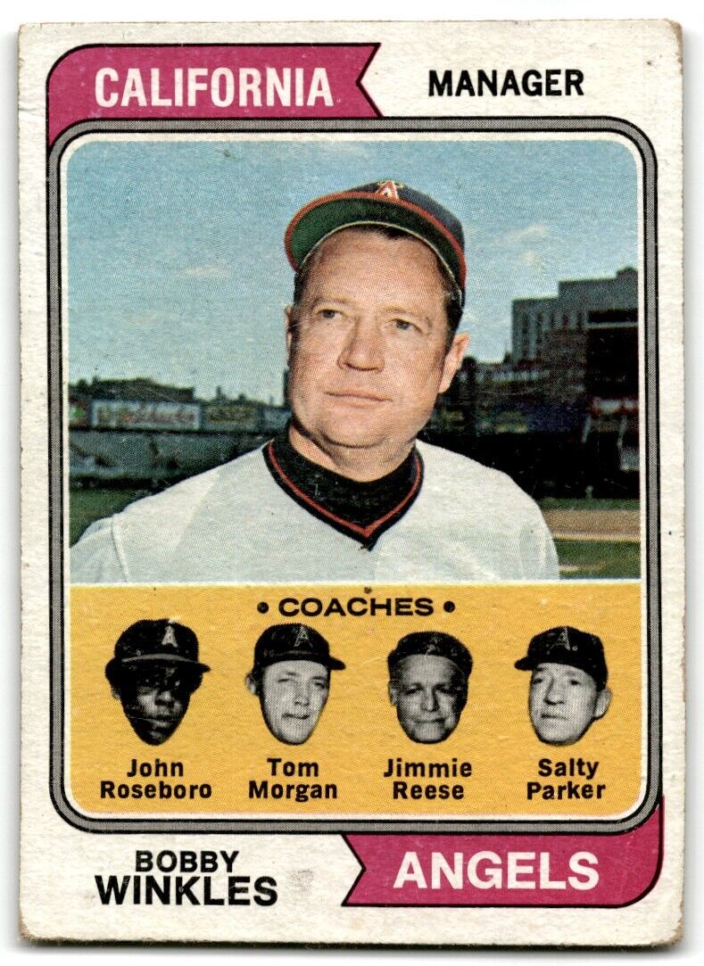 1974 Topps Bobby Winkles/John Roseboro/Salty Parker/Tom Morgan/Jimmie Reese