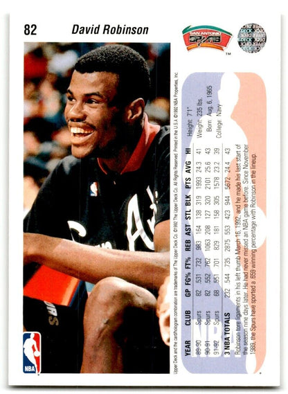 1992-93 Upper Deck David Robinson San Antonio Spurs #82