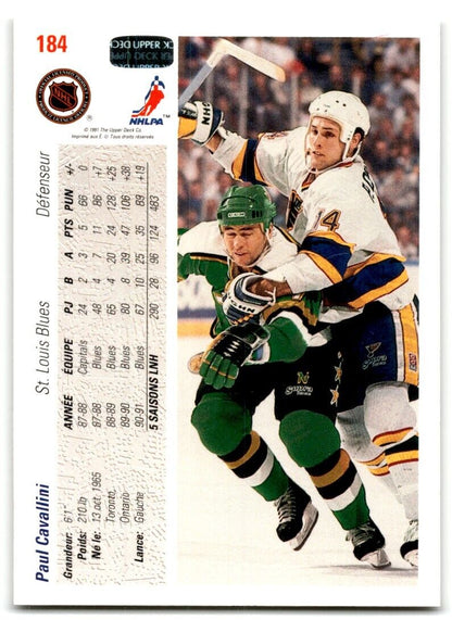 1991-92 Upper Deck French Paul Cavallini St. Louis Blues #184