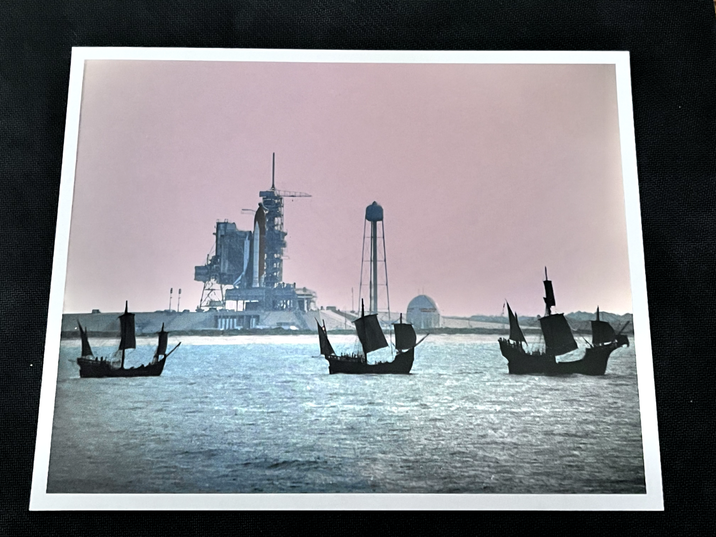 NASA Space Shuttle Endeavour maiden launch - Santa Maria, Nina, Pinta litho