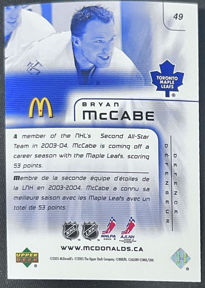 2005-06 Upper Deck McDonald's Bryan McCabe Toronto Maple Leafs #49