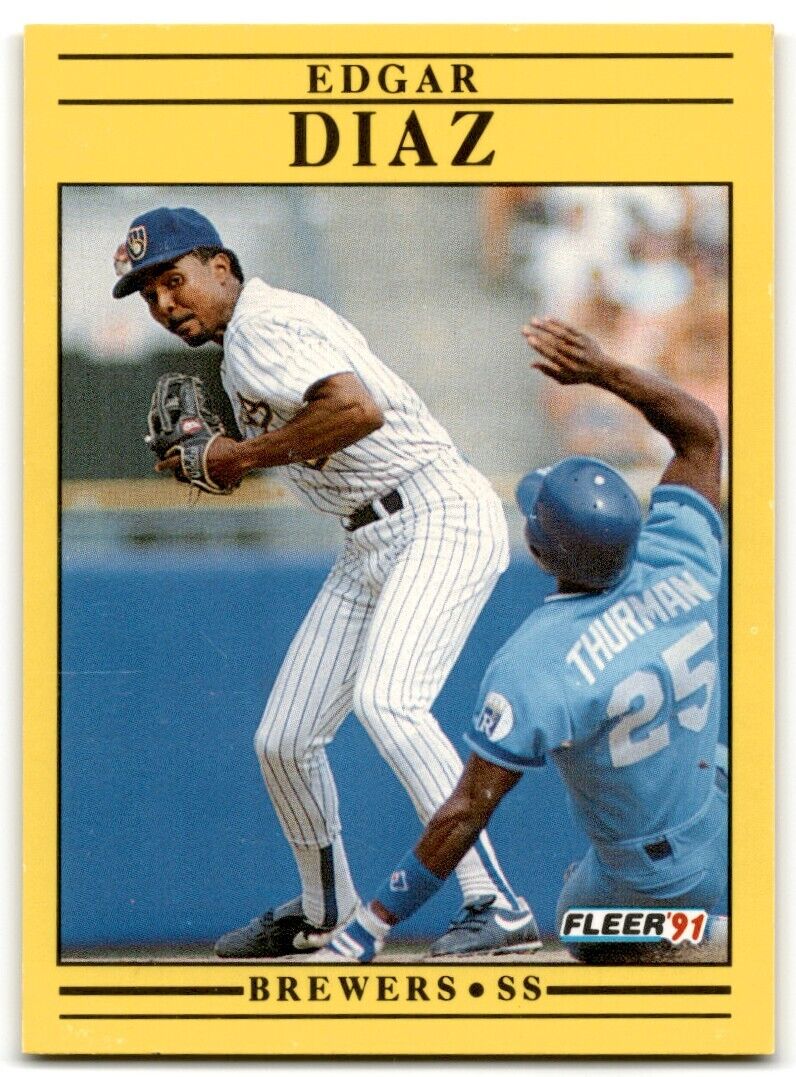 1991 Fleer Edgar Diaz Milwaukee Brewers #581