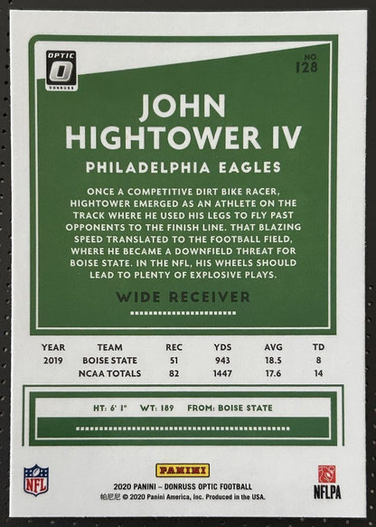 2020 Donruss Optic Preview John Hightower IV Rookie Philadelphia Eagles #P-278