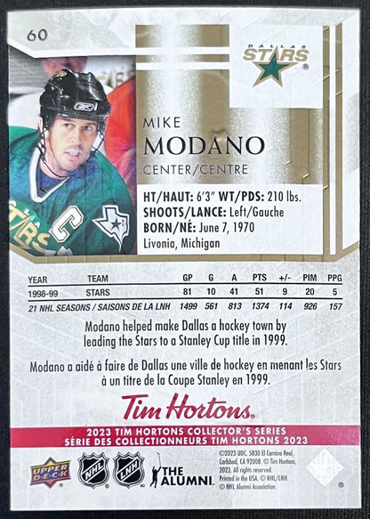 2023-24 Upper Deck Tim Hortons Legends Tim Horton Mike Modano Dallas Stars #60