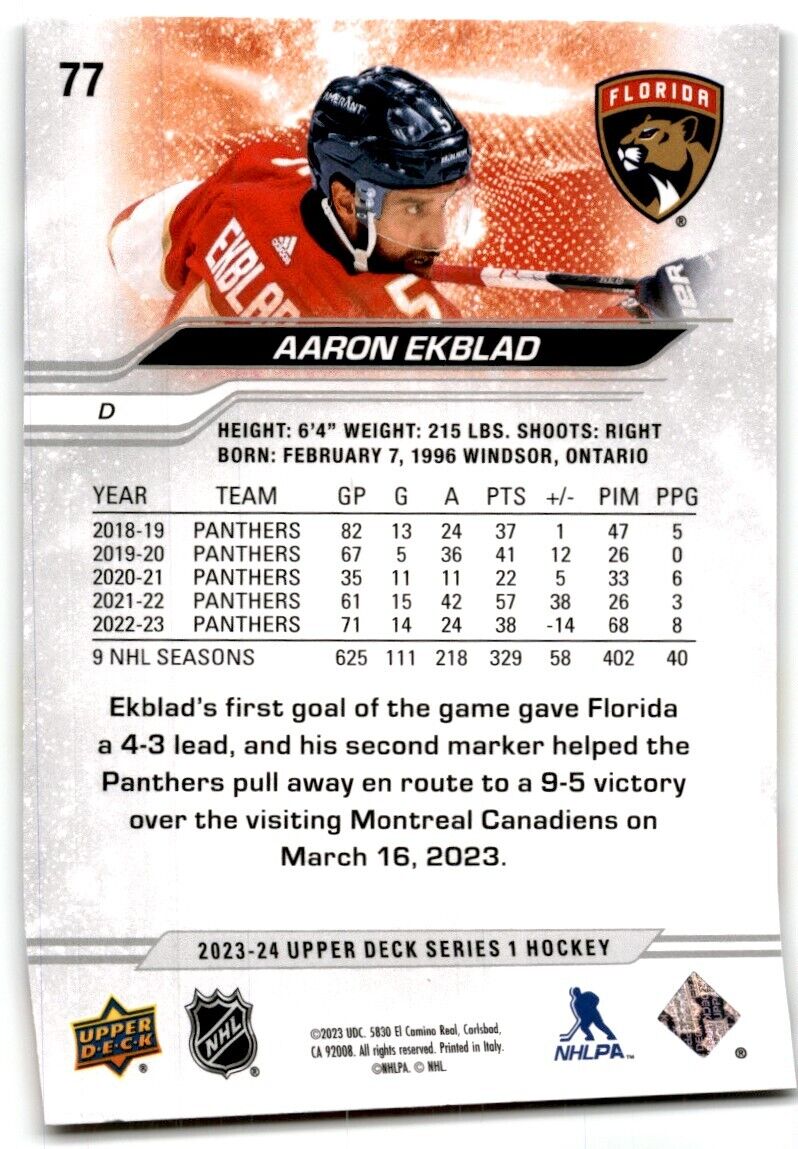 2023-24 Upper Deck Aaron Ekblad Florida Panthers #77