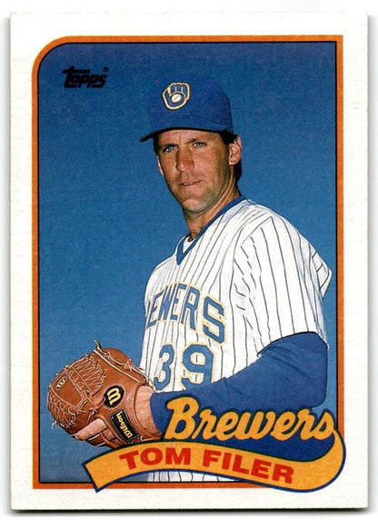 1989 Topps Tom Filer Milwaukee Brewers #419