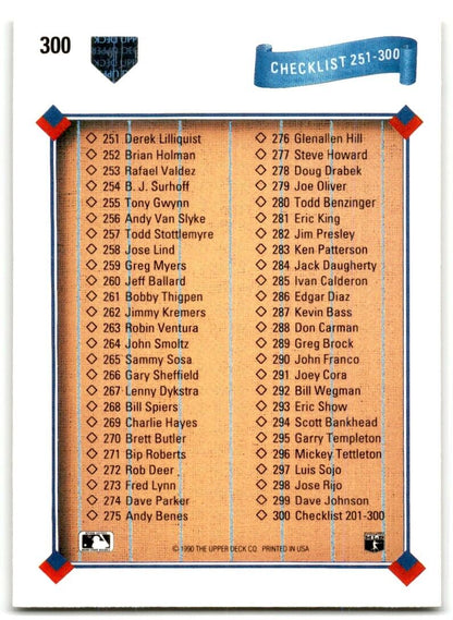 1991 Upper Deck Final Edition Checklist 1- #300