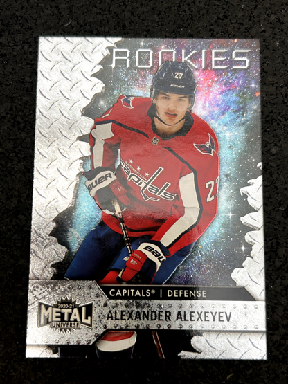 2020-21 SkyBox Metal Universe Rookie Alexander Alexeyev #102 Washington Capitals