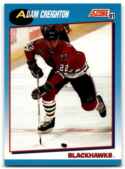 1991-92 Score Canadian Bilingual Adam Creighton Chicago Blackhawks #485