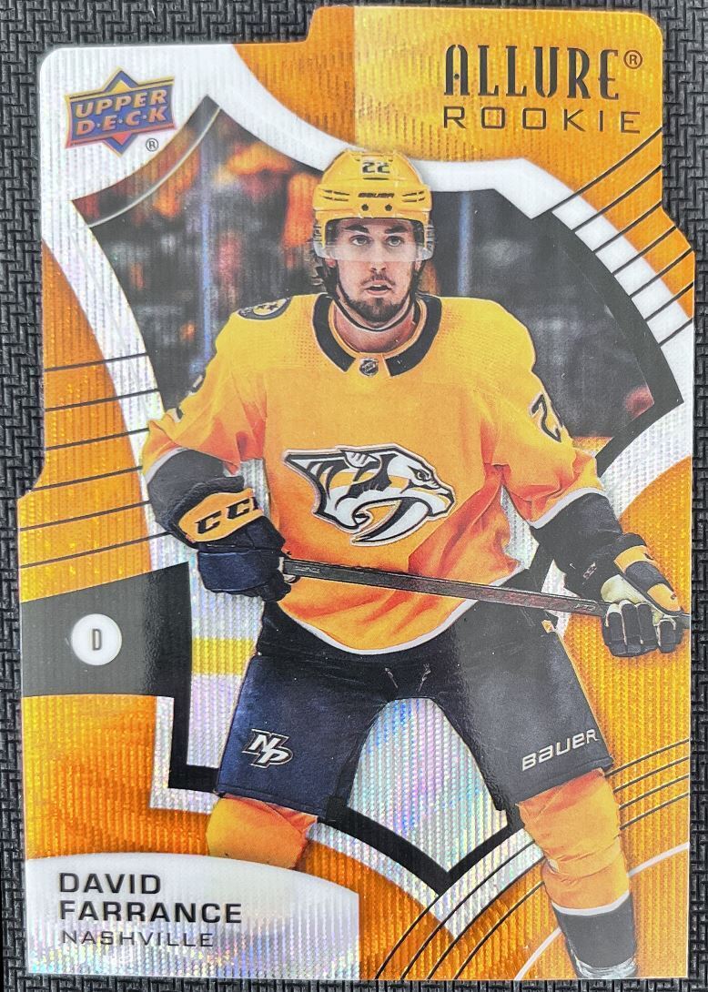 2022-23 Upper Deck Orange Slice Die David Farrance Rookie Nashville Predators