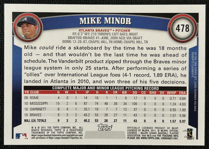 2011 Topps Mike Minor Atlanta Braves #478