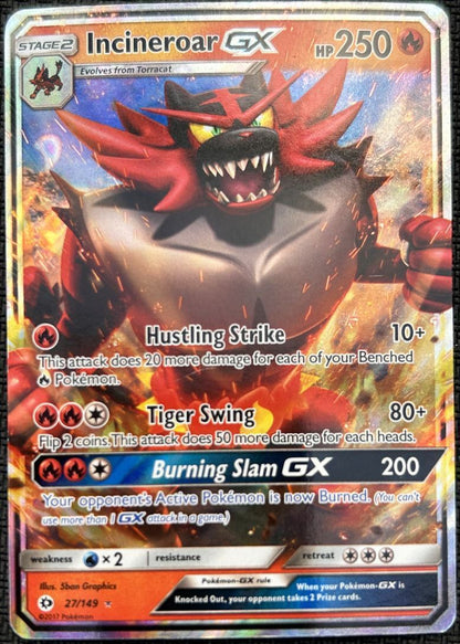 2017 Sun & Moon Incineroar-GX Stage 2/Rare Holo GX #27