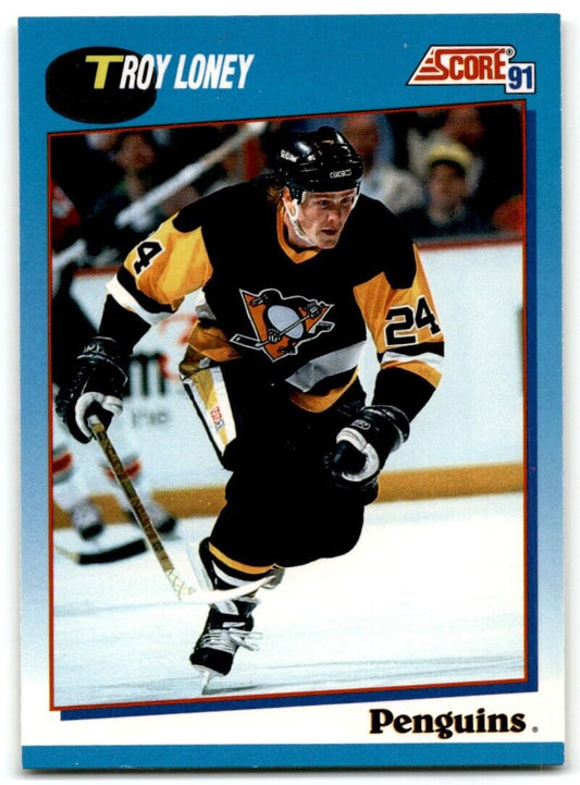 1991-92 Score Canadian Troy Loney Pittsburgh Penguins #522