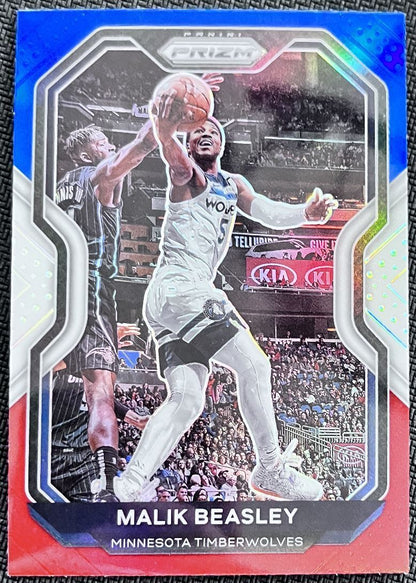 2020-21 Panini Prizm Red White Blue Malik Beasley Minnesota Timberwolves #102