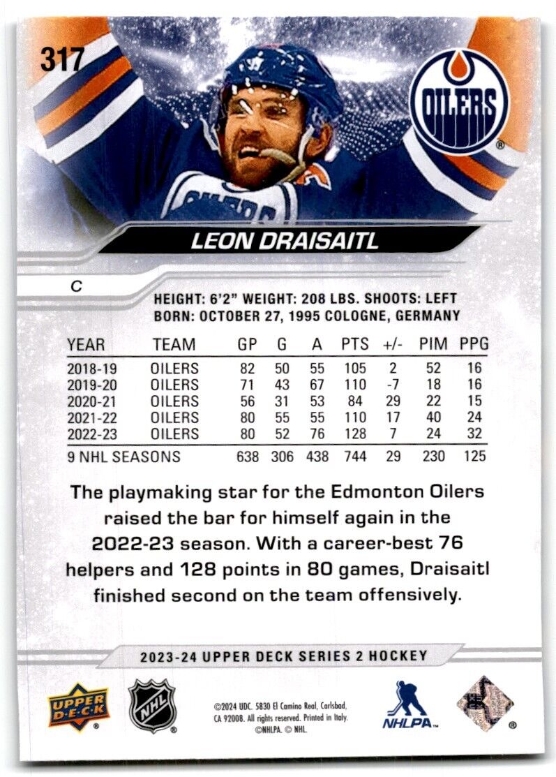 2023-24 Upper Deck Leon Draisaitl Edmonton Oilers #317