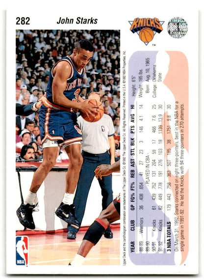 1992-93 Upper Deck John Starks New York Knicks #282