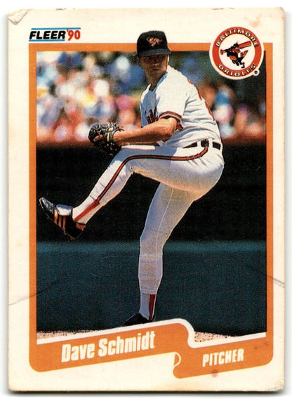 1990 Fleer Dave Schmidt Baltimore Orioles #188