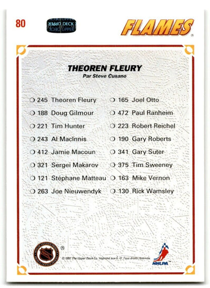 1991-92 Upper Deck Collector's choice Theo Fleury Calgary Flames #80