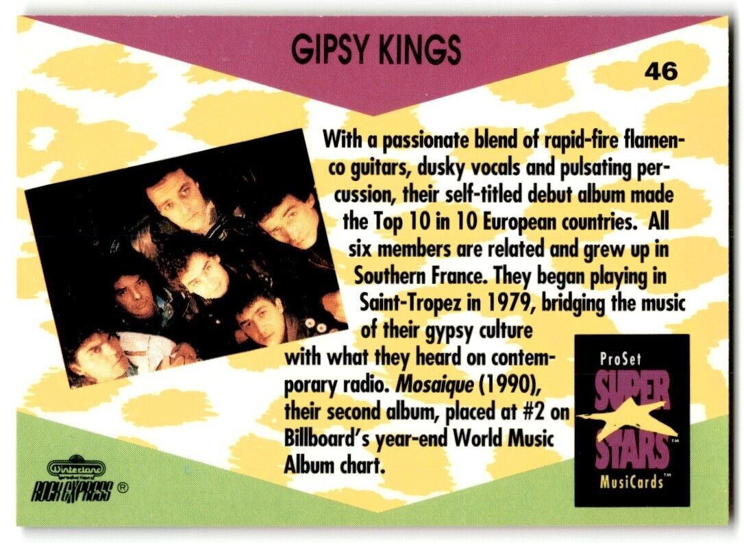 1991-92 ProSet Super Stars MusiCard Gipsy Kings #46