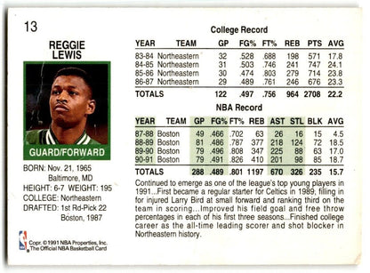 1991-92 Hoops Reggie Lewis Boston Celtics #13