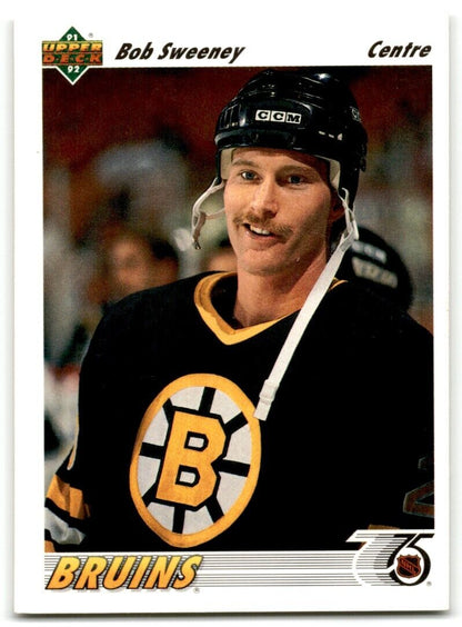 1991-92 Upper Deck French Bob Sweeney Boston Bruins #391