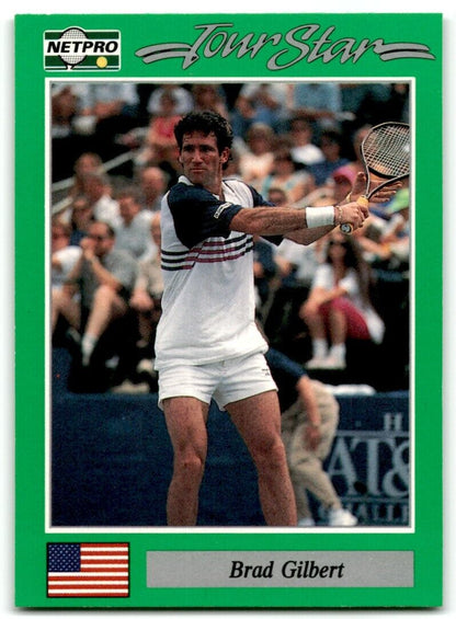 1991 Protennis player Cards Netpro Tour Star Brad Gilbert Rookie #8