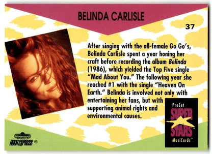 1991-92 ProSet Super Stars MusiCard Belinda Carlisle #37