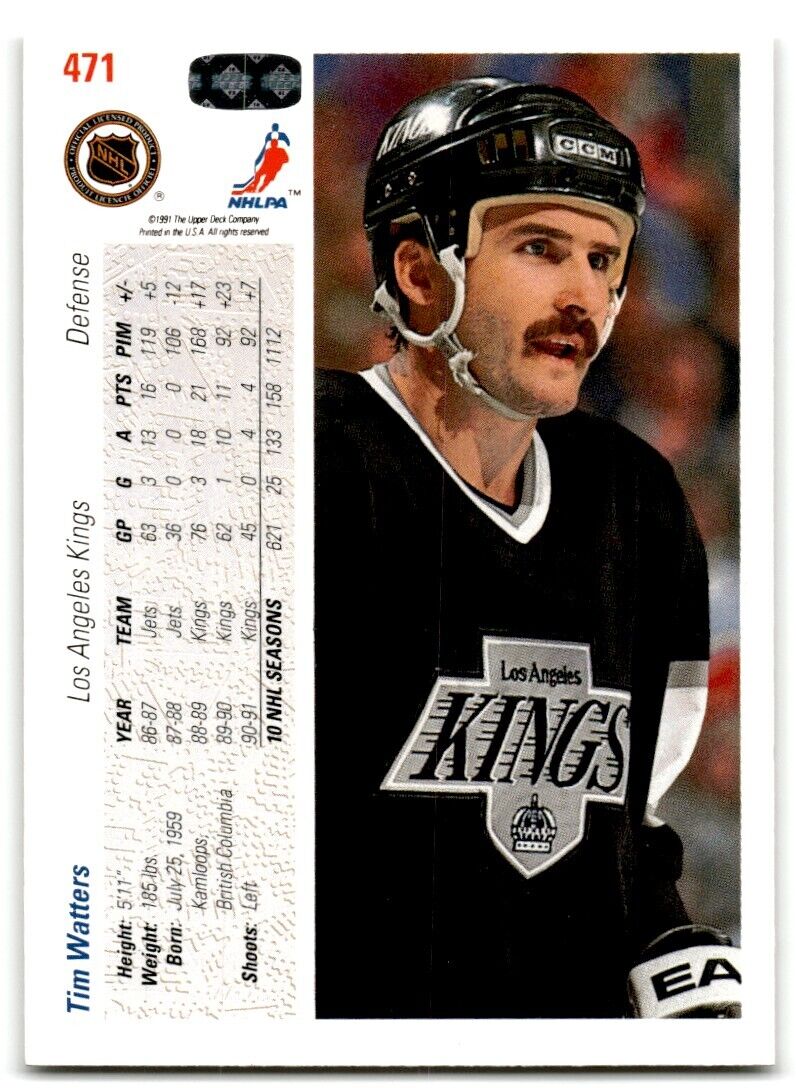 1991-92 Upper Deck Tim Watters Los Angeles Kings #471