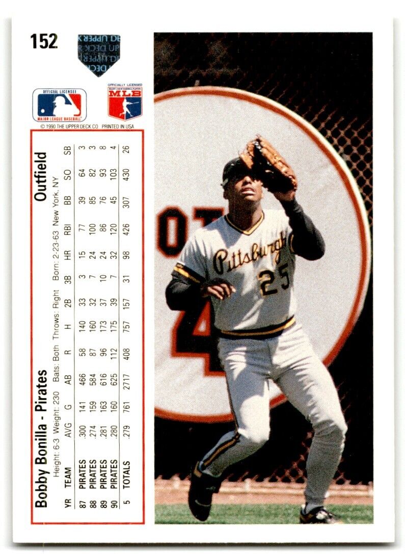 1991 Upper Deck Bobby Bonilla Pittsburgh Pirates #152