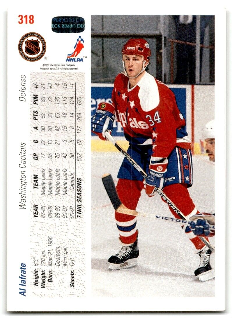 1991-92 Upper Deck Al Iafrate Washington Capitals #318