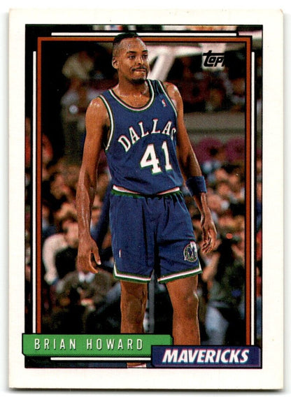 1992-93 Topps Brian Howard Rookie Dallas Mavericks #385