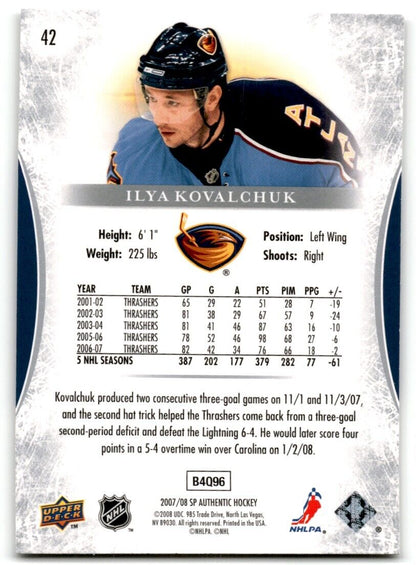 2007-08 SP Authentic Ilya Kovalchuk Atlanta Thrashers #42