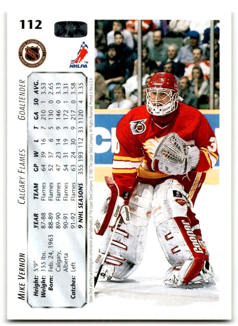 1992-93 Upper Deck Mike Vernon Calgary Flames #112