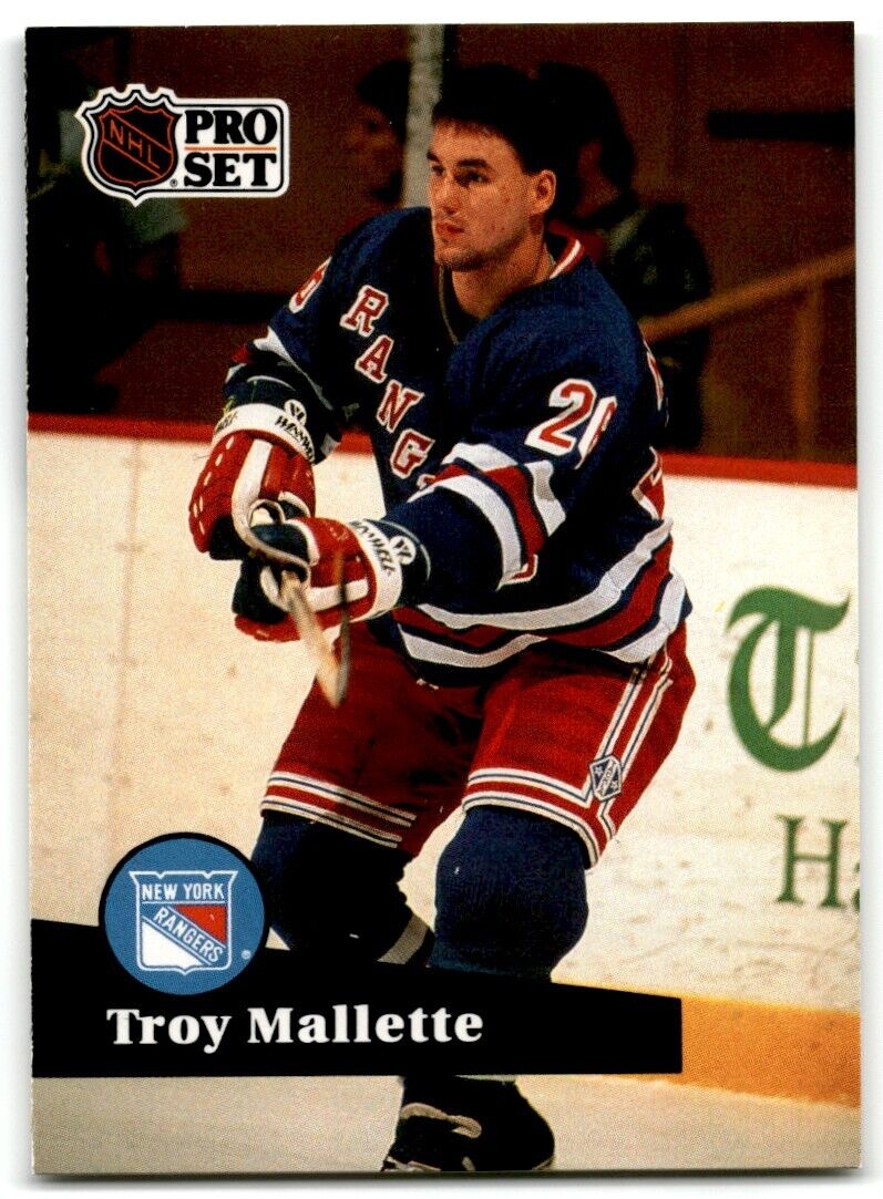 1991-92 Pro Set Troy Mallette New York Rangers #157