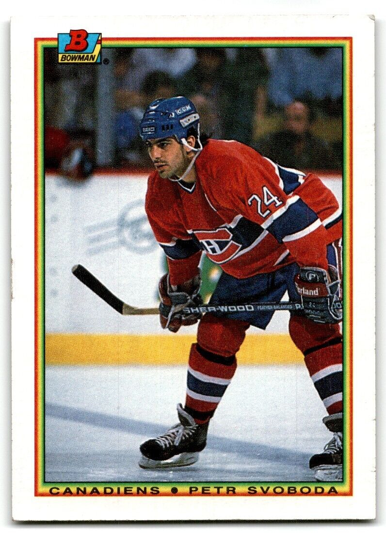 1990-91 Bowman Chris Chelios / Petr Svoboda PRINT ERROR Montreal Canadiens #46