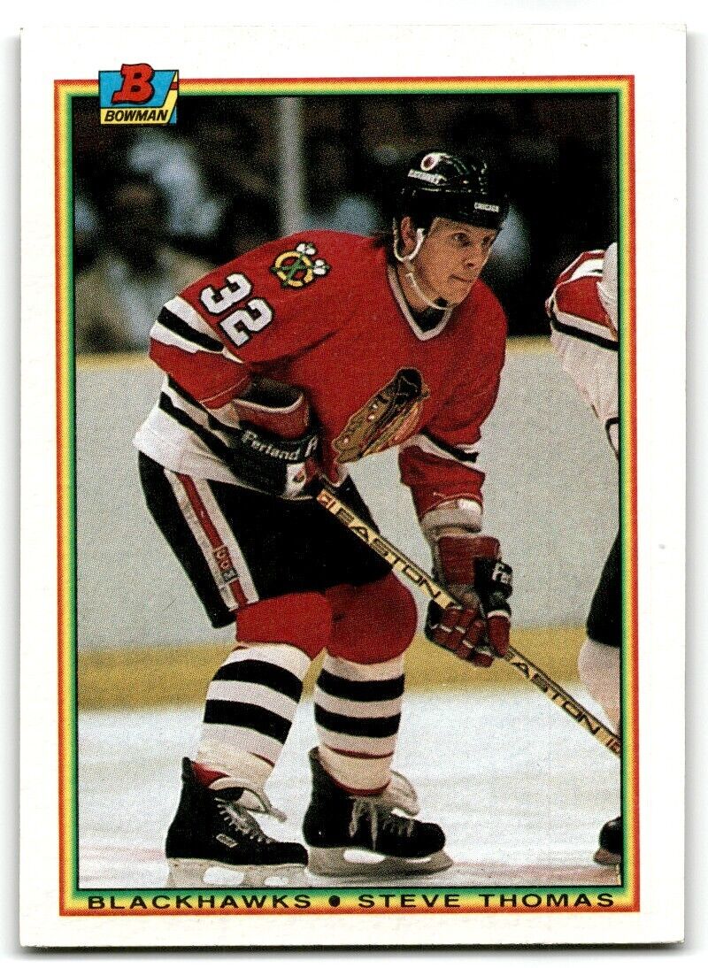 1990-91 Bowman Steve Thomas Chicago Blackhawks #4